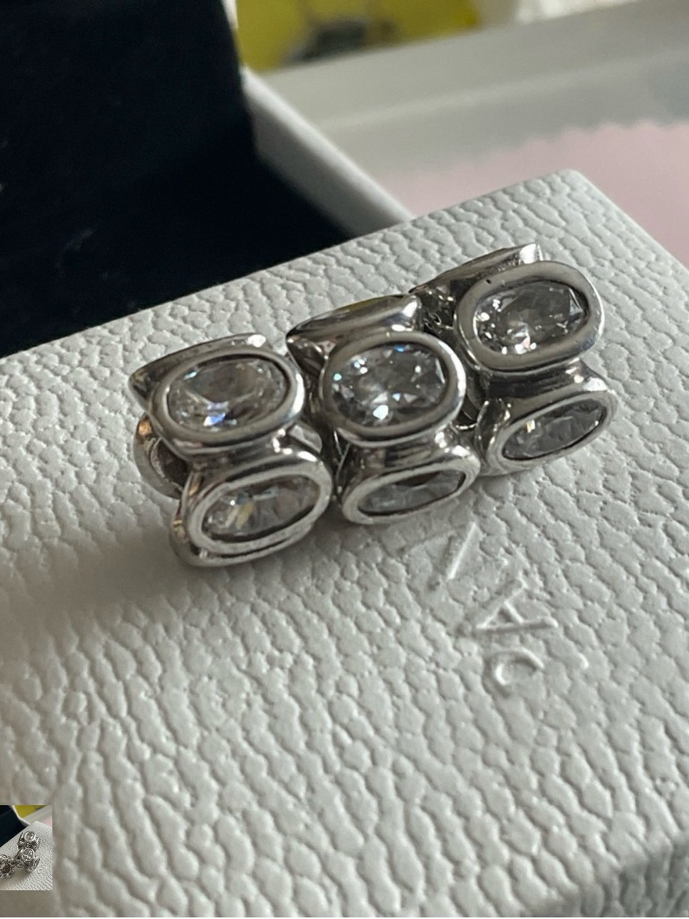 Sterling Silver Clear Crystal Spacer Beads for Women